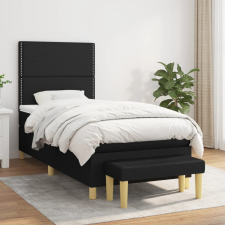 vidaXL fekete szövet rugós ágy matraccal 100 x 200 cm ágy és ágykellék