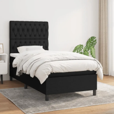 vidaXL fekete szövet rugós ágy matraccal 100 x 200 cm ágy és ágykellék