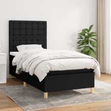 vidaXL fekete szövet rugós ágy matraccal 100 x 200 cm ágy és ágykellék