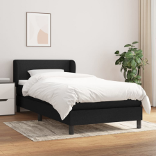 vidaXL Fekete szövet rugós ágy matraccal 100 x 200 cm (3126063) bútor