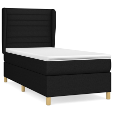 vidaXL fekete szövet rugós ágy matraccal 100 x 200 cm (3128583) ágy és ágykellék