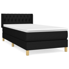 vidaXL fekete szövet rugós ágy matraccal 100 x 200 cm (3130491) ágy és ágykellék