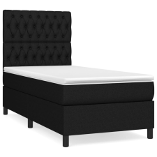 vidaXL fekete szövet rugós ágy matraccal 100 x 200 cm (3141995) ágy és ágykellék