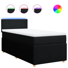 vidaXL fekete szövet rugós ágy matraccal 100 x 200 cm (3289662) ágy és ágykellék