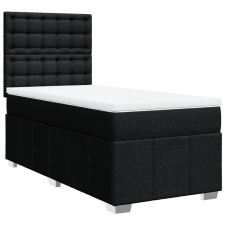 vidaXL fekete szövet rugós ágy matraccal 100 x 200 cm (3291595) ágy és ágykellék