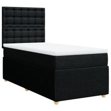 vidaXL fekete szövet rugós ágy matraccal 100 x 200 cm (3291983) ágy és ágykellék