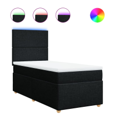 vidaXL fekete szövet rugós ágy matraccal 100 x 200 cm (3293486) ágy és ágykellék