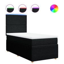 vidaXL fekete szövet rugós ágy matraccal 100 x 200 cm (3294262) ágy és ágykellék