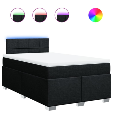vidaXL fekete szövet rugós ágy matraccal 120 x 190 cm (3288129) ágy és ágykellék