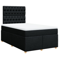 vidaXL fekete szövet rugós ágy matraccal 120 x 190 cm (3291228) ágy és ágykellék