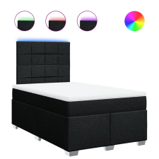 vidaXL fekete szövet rugós ágy matraccal 120 x 190 cm (3292729) ágy és ágykellék