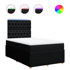 vidaXL fekete szövet rugós ágy matraccal 120 x 190 cm (3294304) ágy és ágykellék