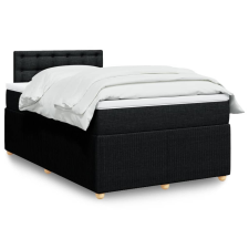 vidaXL fekete szövet rugós ágy matraccal 120 x 200 cm ágy és ágykellék