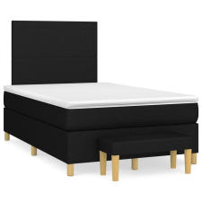 vidaXL fekete szövet rugós ágy matraccal 120 x 200 cm (3136983) ágy és ágykellék