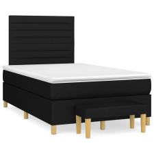 vidaXL fekete szövet rugós ágy matraccal 120 x 200 cm (3137223) ágy és ágykellék