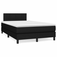 vidaXL fekete szövet rugós ágy matraccal 120 x 200 cm (3140043) ágy és ágykellék
