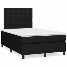 vidaXL fekete szövet rugós ágy matraccal 120 x 200 cm (3142083) ágy és ágykellék