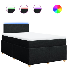 vidaXL fekete szövet rugós ágy matraccal 120 x 200 cm (3288942) ágy és ágykellék