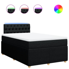 vidaXL fekete szövet rugós ágy matraccal 120 x 200 cm (3289732) ágy és ágykellék