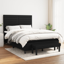 vidaXL fekete szövet rugós ágy matraccal 140 x 190 cm ágy és ágykellék