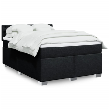 vidaXL fekete szövet rugós ágy matraccal 140 x 190 cm ágy és ágykellék