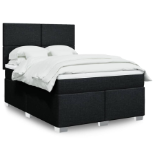 vidaXL fekete szövet rugós ágy matraccal 140 x 190 cm ágy és ágykellék