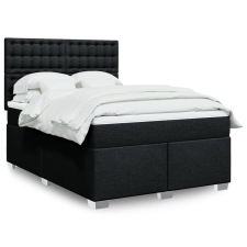 vidaXL fekete szövet rugós ágy matraccal 140 x 190 cm ágy és ágykellék