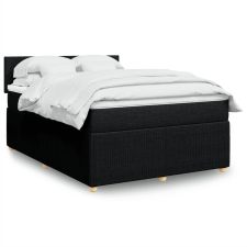 vidaXL fekete szövet rugós ágy matraccal 140 x 190 cm ágy és ágykellék
