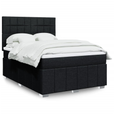 vidaXL fekete szövet rugós ágy matraccal 140 x 190 cm ágy és ágykellék