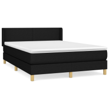 vidaXL fekete szövet rugós ágy matraccal 140 x 190 cm (3130107) ágy és ágykellék