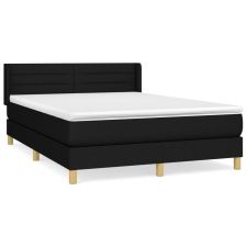 vidaXL fekete szövet rugós ágy matraccal 140 x 190 cm (3130347) ágy és ágykellék