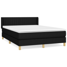 vidaXL fekete szövet rugós ágy matraccal 140 x 190 cm (3130427) ágy és ágykellék