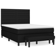 vidaXL fekete szövet rugós ágy matraccal 140 x 190 cm (3136671) ágy és ágykellék