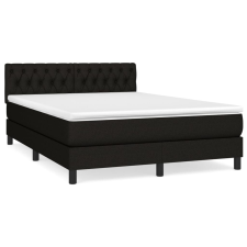 vidaXL fekete szövet rugós ágy matraccal 140 x 190 cm (3140291) ágy és ágykellék