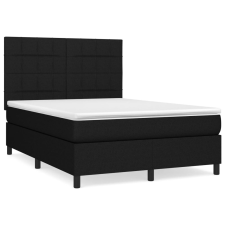 vidaXL fekete szövet rugós ágy matraccal 140 x 190 cm (3141771) ágy és ágykellék