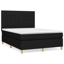 vidaXL fekete szövet rugós ágy matraccal 140 x 190 cm (3142331) ágy és ágykellék