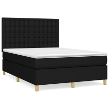vidaXL fekete szövet rugós ágy matraccal 140 x 190 cm (3142651) ágy és ágykellék
