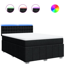 vidaXL fekete szövet rugós ágy matraccal 140 x 190 cm (3289379) ágy és ágykellék