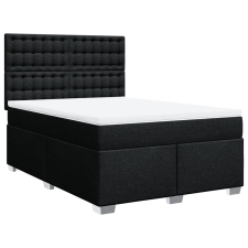 vidaXL fekete szövet rugós ágy matraccal 140 x 190 cm (3290499) ágy és ágykellék