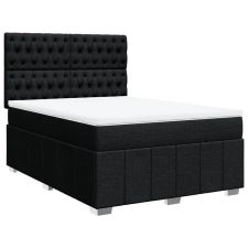 vidaXL fekete szövet rugós ágy matraccal 140 x 190 cm (3291672) ágy és ágykellék