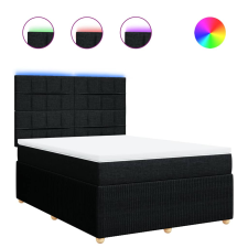 vidaXL fekete szövet rugós ágy matraccal 140 x 190 cm (3294353) ágy és ágykellék