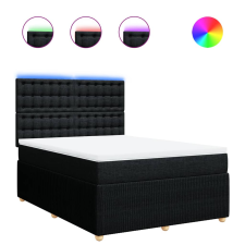 vidaXL fekete szövet rugós ágy matraccal 140 x 190 cm (3294367) ágy és ágykellék