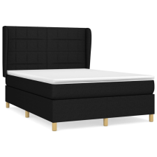 vidaXL fekete szövet rugós ágy matraccal 140 x 200 cm (3128527) ágy és ágykellék