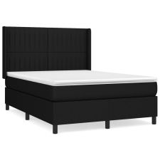 vidaXL fekete szövet rugós ágy matraccal 140 x 200 cm (3131595) ágy és ágykellék
