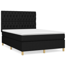 vidaXL fekete szövet rugós ágy matraccal 140 x 200 cm (3142579) ágy és ágykellék