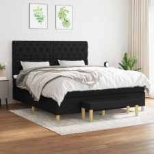 vidaXL fekete szövet rugós ágy matraccal 160x200 cm ágy és ágykellék