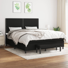 vidaXL fekete szövet rugós ágy matraccal 160x200 cm ágy és ágykellék