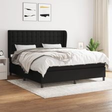 vidaXL Fekete szövet rugós ágy matraccal 160x200 cm ágy és ágykellék
