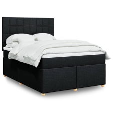 vidaXL fekete szövet rugós ágy matraccal 160x200 cm ágy és ágykellék