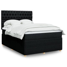 vidaXL fekete szövet rugós ágy matraccal 160x200 cm ágy és ágykellék